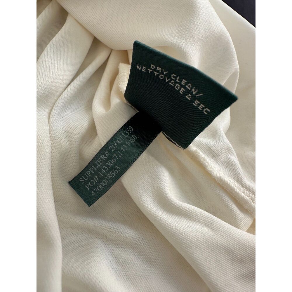 Lauren Ralph Lauren Ivory White Crochet Knit Short Sleeve Midi Dress size L - Picture 7 of 8